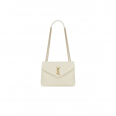YSL LOULOU SMALL IN QUILTED COTTON 494699FABQ99133 (23*17*9cm)